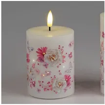 Formano LED-Kerze 7 x 10 cm Weiß/Rosa