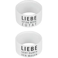 räder Serviettenring 2er set Liebe Porzellan weiß 0016127