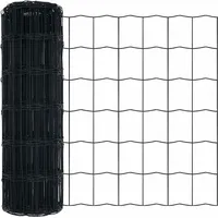 vidaXL Eurozaun Grau 0,4 x 25 m PVC-beschichtetes Eisen - Grau