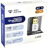 WiFi NationWLAN-Dongle Mini 802.11ac AC600 USB WLAN-Adapter, Chipsatz: Realtek RTL8811AU, Dual Band 2,4 GHz oder 5 GHz, Windows, MacOS und Linux unterstützt, Weiß
