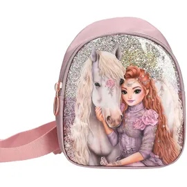 DEPESCHE 13296 TOPModel Viva Violet - Kleine Crossbag in Lila, mit Model Motiv, Pferd und Glitzer, Umhängetasche mit längenverstellbarem Tragegurt