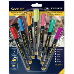 Securit Kreidemarker fein 7er-Set farblich sortiert