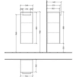 Villeroy & Boch Avento Seitenschrank 35 x 89 x 40 cm Weiß