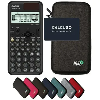 CASIO Taschenrechner fx-991DE CW ClassWiz inkl. WYNGS Schutztasche Dunkelgrau grau