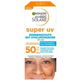 Garnier Sonnencreme Gesicht, Anti-Age Super UV LSF 50, Sonnenschutz mit Hyaluron und Vitamin B gegen Falten und Trockenheit, Ambre Solaire, 1 x 50 ml