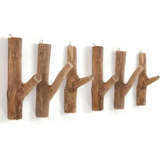 DESIGN DELIGHTS Garderobenhaken, Natur, Holz, Echtholz,Recyclingholz, Vintage, 2x17x10 cm, Garderobe, Garderobenleisten & Garderobenhaken