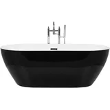 Beliani Badewanne Schwarz Oval 170 x 80 cm