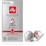 Illy Kaffee Röstung CLASSICO LUNGO in Kompatiblen Nespresso Kapseln - 10 Packungen mit je 10 Kapseln (100 Kapseln)