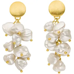 Paar Ohrstecker FIRETTI "Schmuck Geschenk Silber 925 Ohrringe", gold (gelbgoldfarben, weiß), Ohrringe, Damen, Silber 925 (Sterlingsilber)-Perlen, Silber 925 (Sterlingsilber), Perlen, Made in Germany - mit Süßwasserzuchtperle
