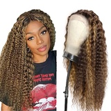 Human Hair Wig p427 Curly Wave Wig Highlight Echthaar Perücke 150% Density Wig Pre Plucked Free Part Wig Brazilian Remy Hair Unprocessed Virgin Hair Echthaar Perücke For Women 22 Zoll