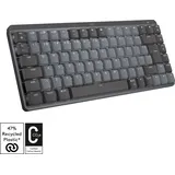 Logitech MX Mechanical Mini Graphite, LEDs weiß, Kailh Choc V2 LOW PROFILE BROWN, Logi Bolt, USB/Bluetooth, US International Graphit, Grau