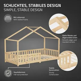 ML-Design Hausbett 90 x 200 cm Kiefer naturbelassen beige