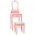 vidaXL Schminktisch-Set mit Hocker Rosa 50x59x136 cm Paulownia-Holz