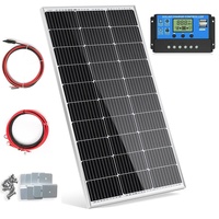 100W Solarpanel 12V Monokristallines Solarpanel-Kit 100 Watt Solarmodul mit 20 A Laderegler für netzunabhängige 12 Volt Energieladung für Wohnmobil, Boot, Wohnwagen, Haushalt...