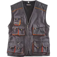 Terrax Workwear Weste Gr.54 dunkelgrau/schwarz/orange
