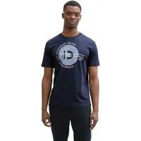 Tom Tailor Denim Herren, 1043491 Basic T-Shirt mit Logo-Print,