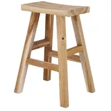 JAN KURTZ Barhocker Curve aus massivem Teakholz, Höhe 62 cm