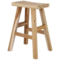 JAN KURTZ Barhocker Curve aus massivem Teakholz, Höhe 62 cm