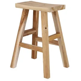 JAN KURTZ Barhocker Curve aus massivem Teakholz, Höhe 62 cm