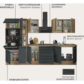 kochstation Küchenzeile Florida 300 cm schwarz