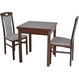 HOFMANN LIVING AND MORE Essgruppe »3tlg. Tischgruppe«, (Spar-Set, 3 tlg., 3tlg. Tischgruppe), Stühle montiert, grau