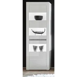 furn.design Vitrine Nobile 66 x 198 x 35 cm Weiß/Grau