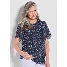 GOLDNER Kurzarmbluse Blau 40