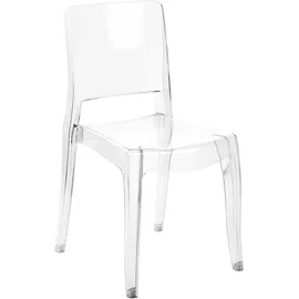 Beliani Esszimmerstühlen Transparent Kunststoff Rückenlehne Armlos Stapelbar modernes Design