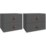 vidaXL Hängenachtschrank 2 Stk. 50 x 36 x 40 cm Grau