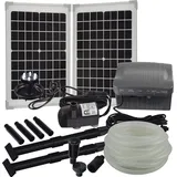 Agora-Tec Agora-Tec® Solar Bachlauf - Pumpen - Set mit Akku und LED Licht AT-20W-BLH-V2.0