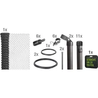 GAH Alberts Alberts Maschendrahtzaun Komplettset zum Einbetonieren, anthrazit-metallic 125