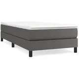 vidaXL Boxspringbett mit Matratze Grau 90x200 cm Kunstleder