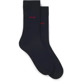 Hugo Herren Socken, mit Label-Detail im 2er-Pack, Dunkelblau, 43-46