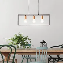 Brilliant Arica 3-flg. 60 cm eckig schwarz/holzfarbend