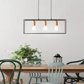 Brilliant Arica 3-flg. 60 cm eckig schwarz/holzfarbend