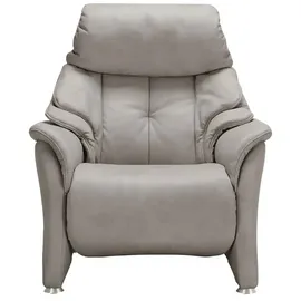 HIMOLLA Relaxsessel 4217 Leder 96 x 107 x 91 cm Grau mit Kopfteil