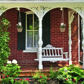 Relaxdays Seegras Blumenampel 23,5 x 23,5 x 85 cm Braun Komplettset