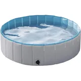Yaheetech Hundepool Schwimmbad Hundeplanschbecken 100 cm/120 cm/140 cm/160 cm Hundebad Doggy Pool Haustierpool Katzenpool Wasserbad PVC-rutschfest mit Ablassventil