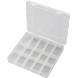 TRU Components PP15-01 Sortimentskasten (L x B x H) 200 x 175 x 26 mm Anzahl Fächer: 15 feste Unterteilung Inhalt 1 St.