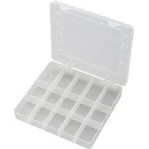 TRU Components PP15-01 Sortimentskasten (L x B x H) 200 x 175 x 26 mm Anzahl Fächer: 15 feste Unterteilung Inhalt 1 St.