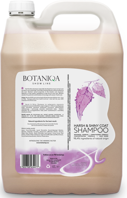 Botaniqa Show Line Harsh & Shiny Coat Shampoo für harsches Fell 4L (Rabatt für Stammkunden 3%)