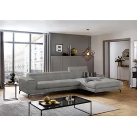 W.Schillig Eckcouch Polyester 3-Sitzer Grau