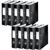 Leitz Qualitäts-Ordner DIN A4 80 mm Schwarz 10 St.