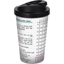 Geda Labels (INFKH) 12443 Schule Mathe Großes 1x1 Coffee to go Becher, Thermosbecher, Mehrwegbecher, PP, Weiß/schwarz