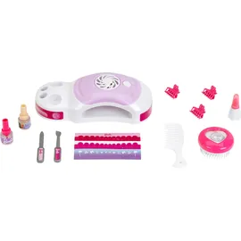 Theo Klein Barbie - Schönheitsstudio Happy Vibes | Beautystudio mit drehbarem Spiegel und Licht | Schminktisch mit Zubehör | Spielzeug für Kinder ab 3 Jahren