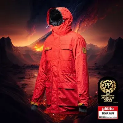 Haukland 7in1 Classic Jacke für Fotografen rot 3XL