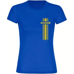 multifanshop Damen T-Shirt - Ecuador - Streifen - Druck gelb - Frauen