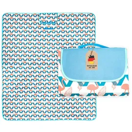 Intirilife Picknickdecke Flamingo blau 199 x 190 cm