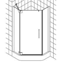 Kermi Pasa XP Fünfeck-Duschkabine Pendeltür rechts 80 x 90 cm Clean PXR00F23181PK