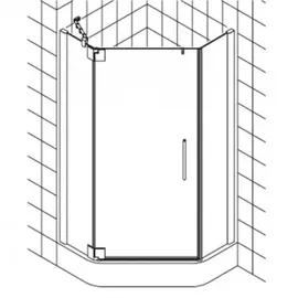 Kermi Pasa XP Fünfeck-Duschkabine Pendeltür rechts 80 x 90 cm Clean PXR00F23181PK
